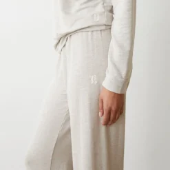 MONROW Supersoft Crop Straight Leg Sweat BONE Hot