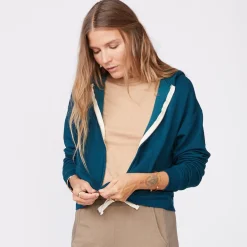 MONROW Supersoft Fleece Girlfriend Zip Up Hoody ABYSS Best