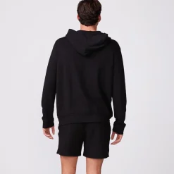 MONROW Supersoft Fleece Zip Up Hoody BLACK Discount