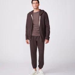 MONROW Supersoft Fleece Zip Up Hoody COCOA Discount