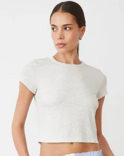 MONROW Supersoft Rib Mini Crew ASH New