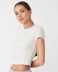 MONROW Supersoft Rib Mini Crew ASH New