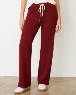 MONROW Supersoft Straight Leg Vintage Sweat RUBY Clearance