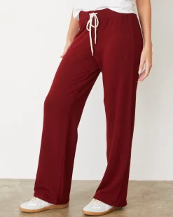 MONROW Supersoft Straight Leg Vintage Sweat RUBY Clearance