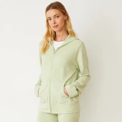 MONROW Supersoft Zip Up Hoody MATCHA Best