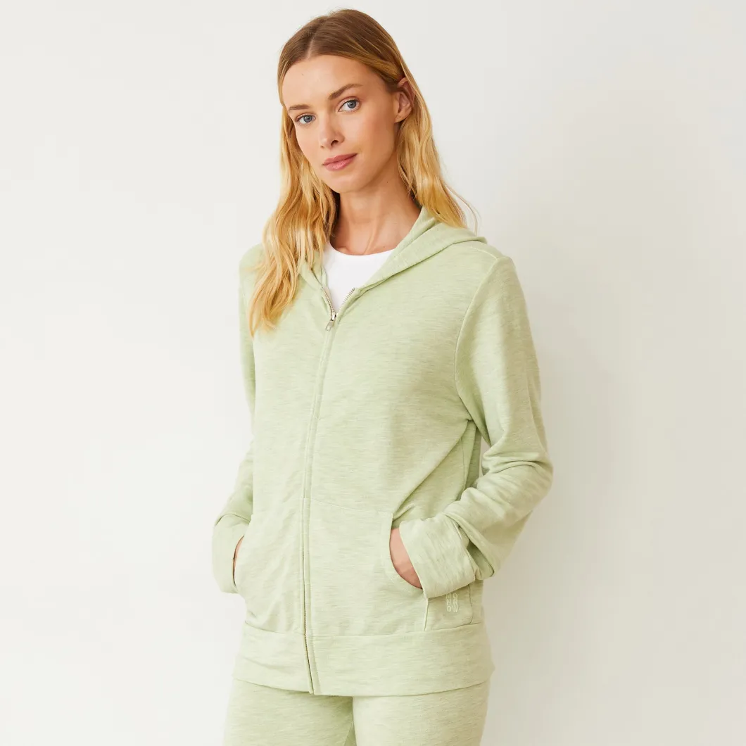 MONROW Supersoft Zip Up Hoody MATCHA Best