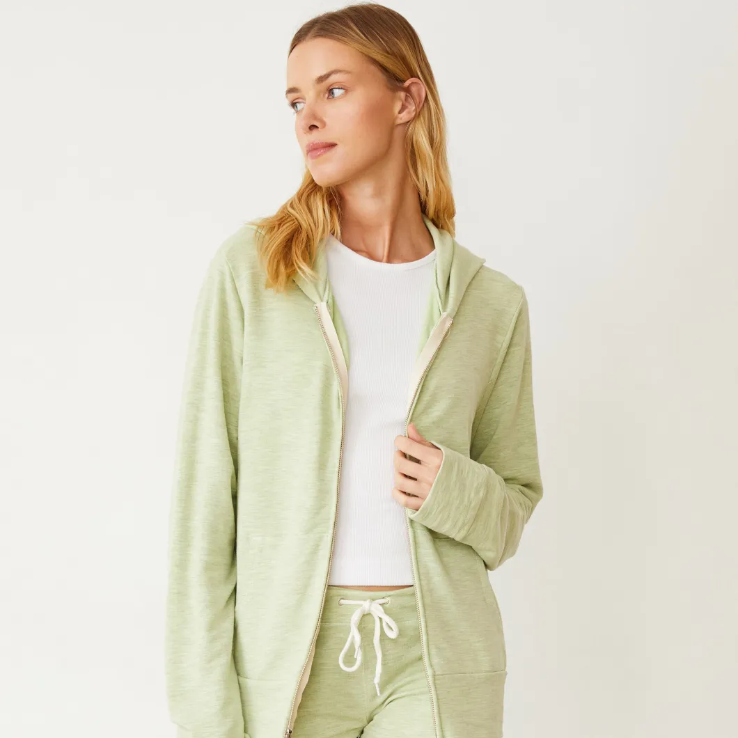 MONROW Supersoft Zip Up Hoody MATCHA Best