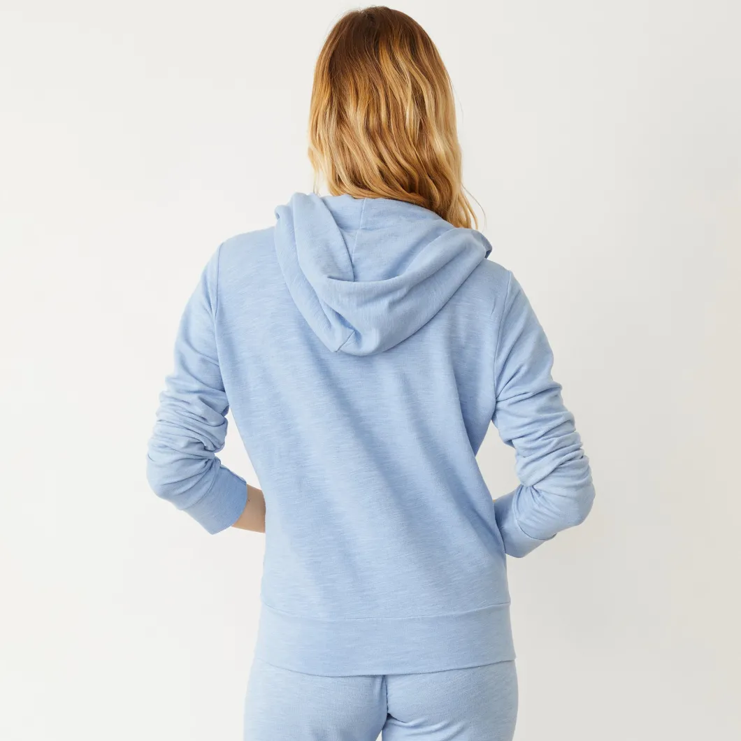 MONROW Supersoft Zip Up Hoody SOFTBLUE Discount