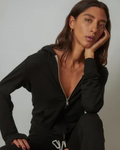 MONROW Supersoft Zip Up Hoody - Color BLACK Shop