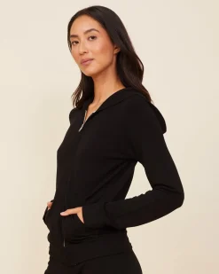 MONROW Supersoft Zip Up Hoody - Color BLACK Shop