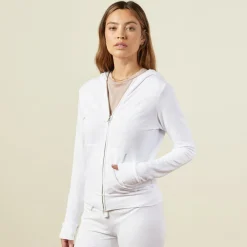 MONROW Supersoft Zip Up Hoody - Color WHITE Outlet