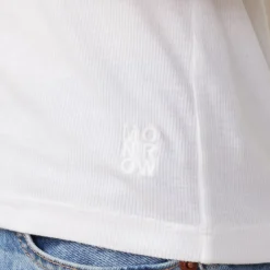 MONROW Supimafine Rib Long Sleeve Crew WHITE Outlet