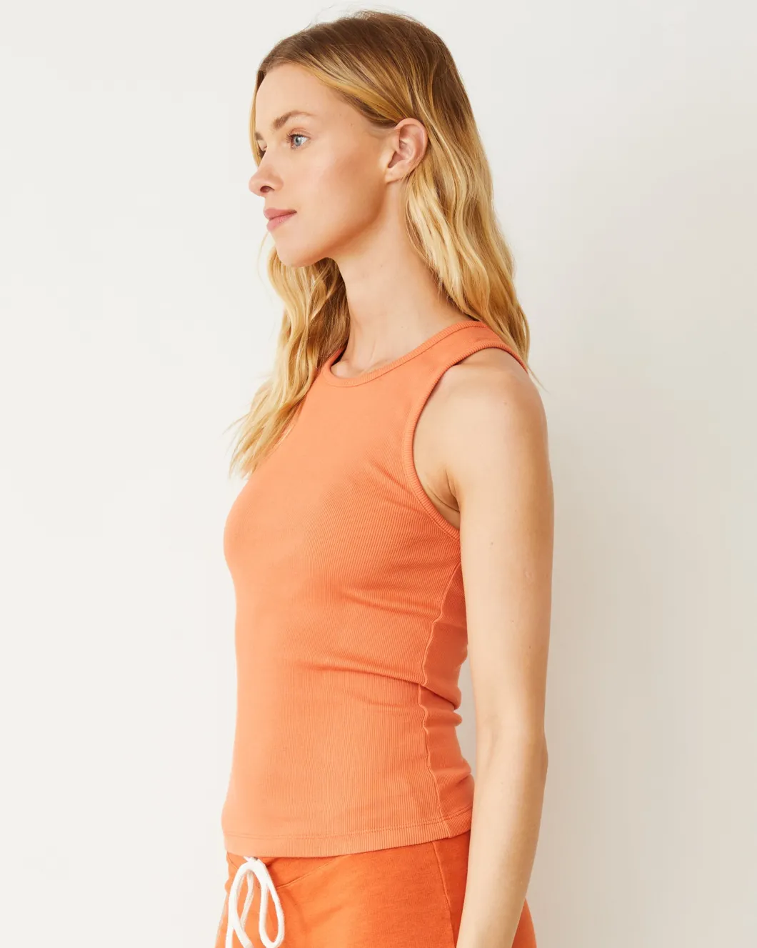 MONROW Supimaluxe Rib High Neck Tank RUSTORANGE Fashion