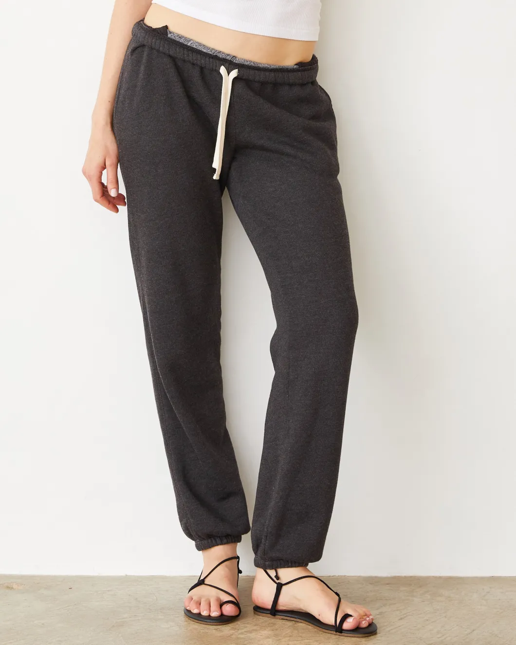 MONROW Teddy Fleece Relaxed Sweat FADEDBLACK Best Sale