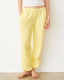 MONROW Teddy Fleece Relaxed Sweat LEMON Sale