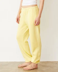 MONROW Teddy Fleece Relaxed Sweat LEMON Sale