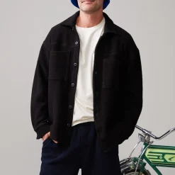 MONROW Teddy Fleece Shacket BLACK Store