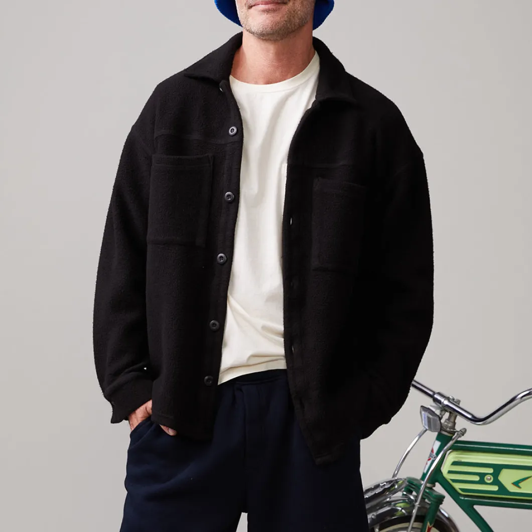 MONROW Teddy Fleece Shacket BLACK Store