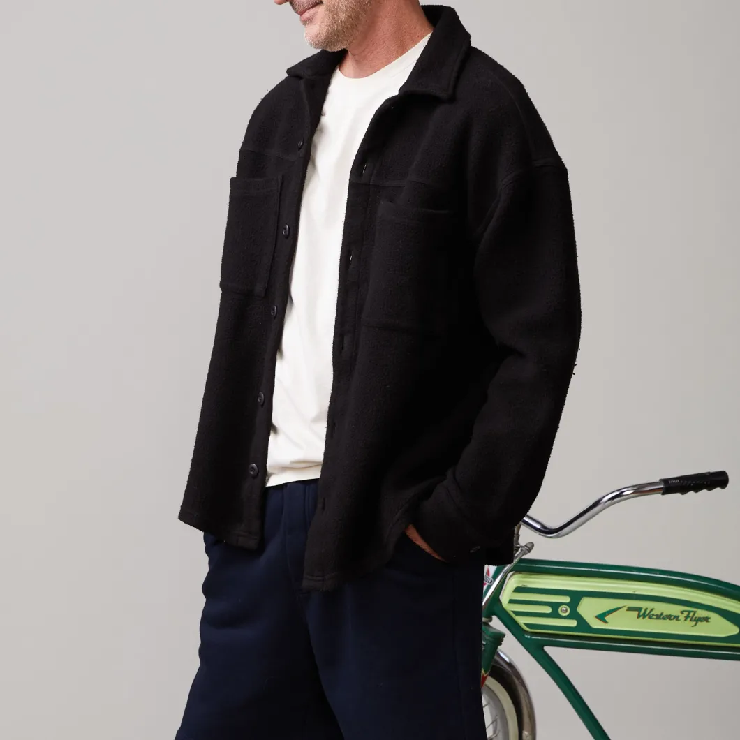 MONROW Teddy Fleece Shacket BLACK Store