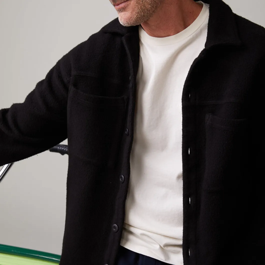 MONROW Teddy Fleece Shacket BLACK Store