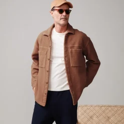 MONROW Teddy Fleece Shacket CARAMEL Fashion