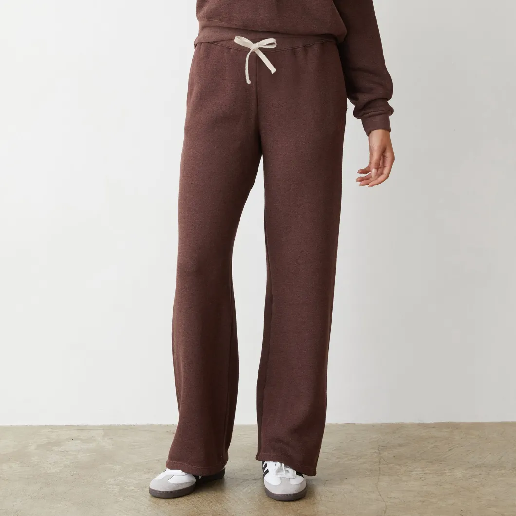 MONROW Teddy Fleece Straight Leg Sweat DARKOAK Fashion