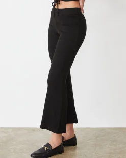 MONROW Tencel Rib Kick Flare BLACK Discount