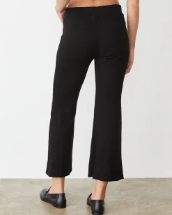 MONROW Tencel Rib Kick Flare BLACK Discount