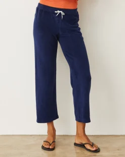 MONROW Terry Cloth Crop Pant NAVY Best