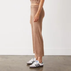 MONROW Terry Cloth Crop Pant PECAN Best