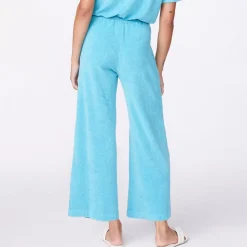 MONROW Terry Cloth High Waisted Flare Sweat SKY Discount