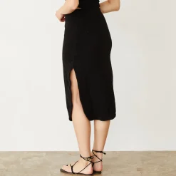 MONROW Terry Cloth Midi Skirt BLACK Online