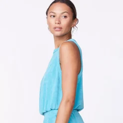 MONROW Terry Cloth Tank SKY Cheap