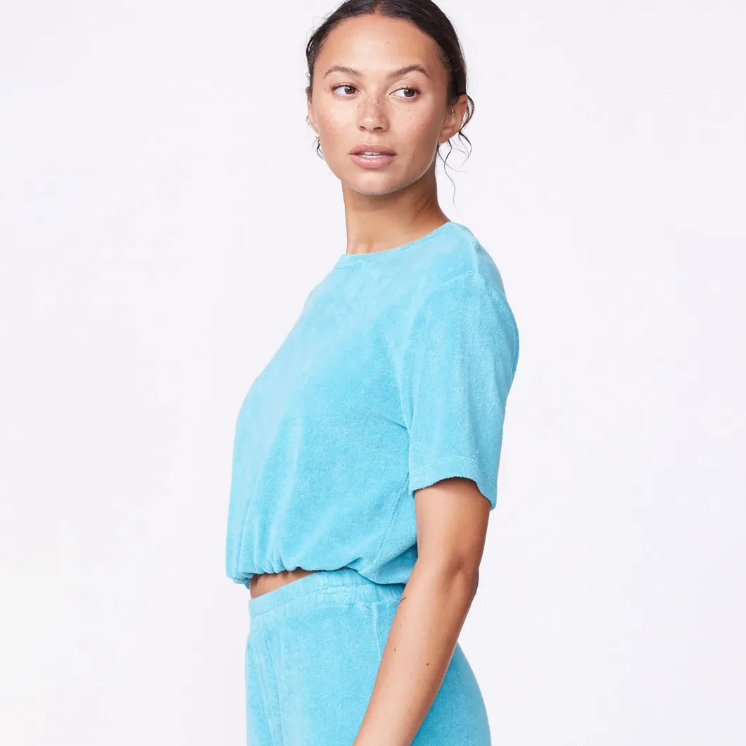 MONROW Terry Cloth Tee SKY Fashion