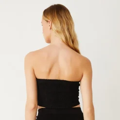 MONROW Terry Cloth Tube Top BLACK Outlet