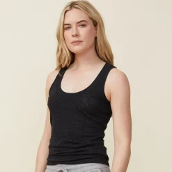 MONROW Textured Tri Blend Narrow Tank - BLACK Sale