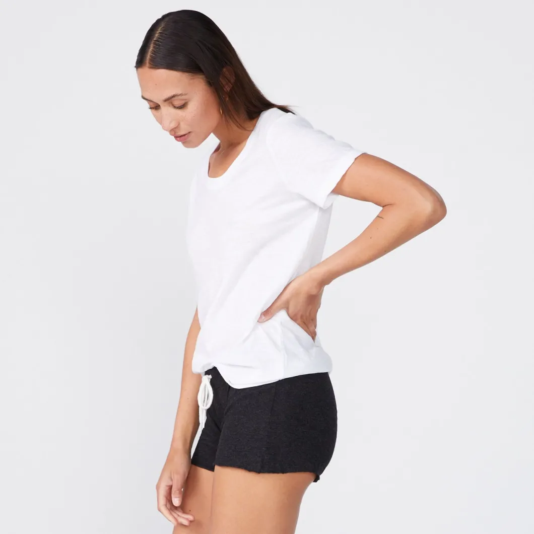 MONROW Textured Tri-Blend Relaxed Crew Neck Tee WHITE Cheap