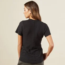 MONROW Texured Tri Blended Fitted V Neck Tee - BLACK Hot