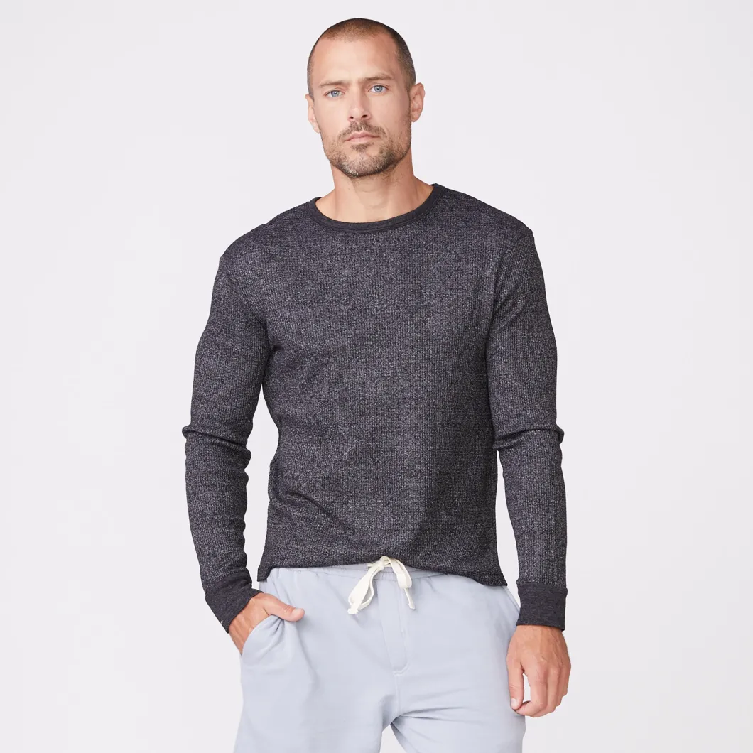 MONROW Thermal Long Sleeve Crew BLACK Discount