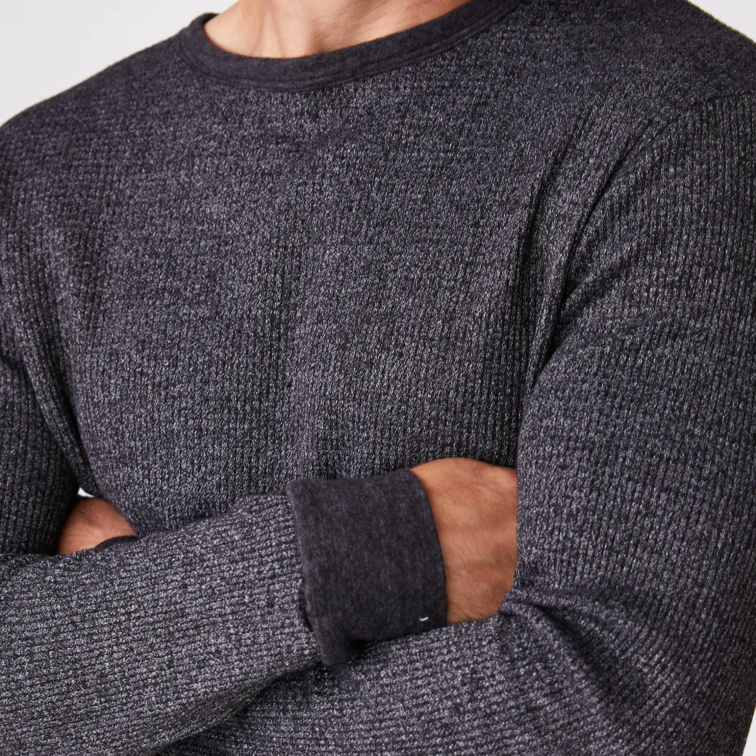 MONROW Thermal Long Sleeve Crew BLACK Discount