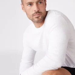 MONROW Thermal Long Sleeve Crew WHITE Best Sale