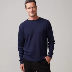 MONROW Thermal Long Sleeve Crew INDIGO Clearance