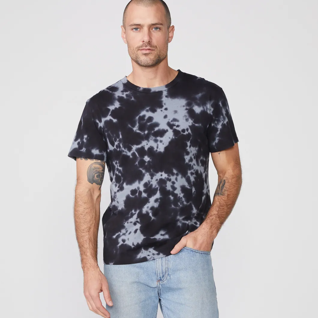 MONROW Tie Dye Relaxed Crew FADEDBLACK Sale