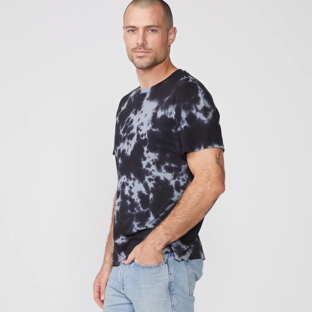 MONROW Tie Dye Relaxed Crew FADEDBLACK Sale