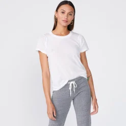 MONROW Tissue Fitted Crew Neck Tee - Color WHITE Best Sale