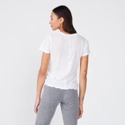 MONROW Tissue Fitted Crew Neck Tee - Color WHITE Best Sale