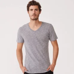 MONROW V Neck Tee GRANITE Shop
