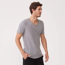 MONROW V Neck Tee GRANITE Shop