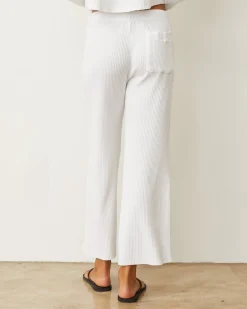 MONROW Waffle Crop Lounge Sweat WHITE Shop
