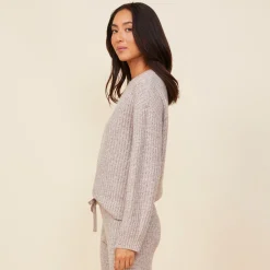 MONROW Wool Cashmere Space Dye Sweater OATMEAL Outlet
